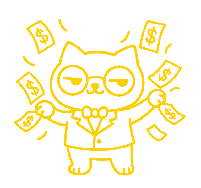 Mascot with cash